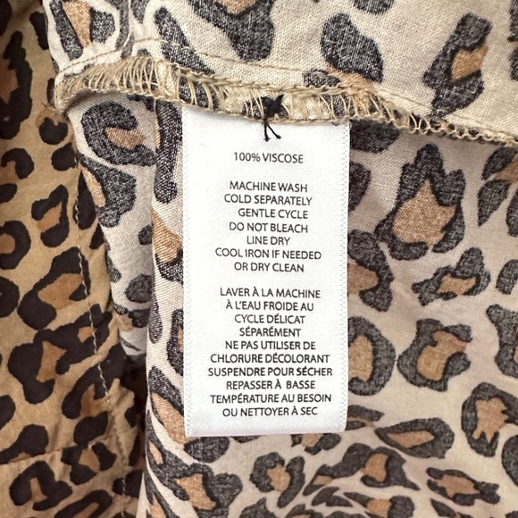 BEACHLUNCHLOUNGE | Brown Leopard Print Blouse Button Up Short Sleeve - Picture 6 of 11